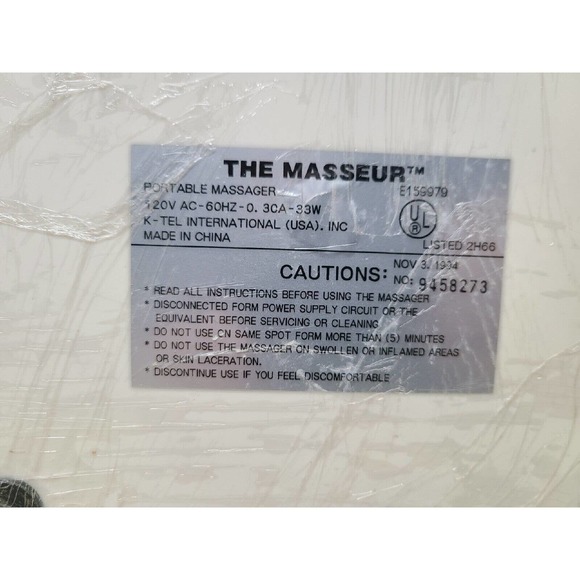 K- Tel The Masseur Shiatsu Portable Foot Body Massager Deep penetrating Electric - Picture 4 of 5
